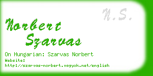 norbert szarvas business card